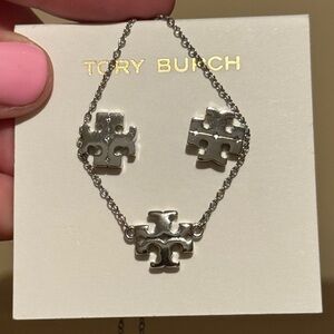 Tory Burch Logo Stud Earrings & Necklace